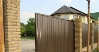 Купить откатные ворота из профнастила Ртищево, цена от 1796 руб.