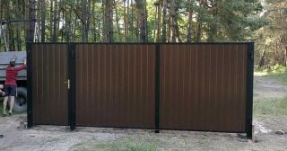 Купить распашные ворота из профнастила Ртищево, цена от 2800 руб.